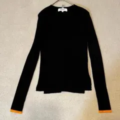 【美品】ENFÖLD エンフォルド リブニット セーター 袖口配色デザイン 38