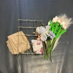 ウェルカムスペース装飾　造花　ワイヤーフォトフレーム