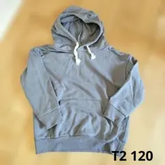 T2 くすみブルー　パーカー サイズ120