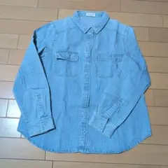 Samansa Mos2 デニム長袖シャツ ライトブルー SM2