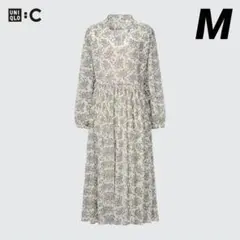 シフォンプリーツワンピース　オフホワイト　M　ユニクロC