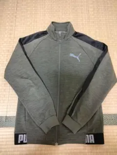 PUMA ストライプ ジャージジャケット S グレー