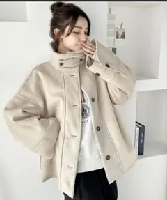 クラシカルエルフ リバーシブルスエード ボアスタンドネックジャケット