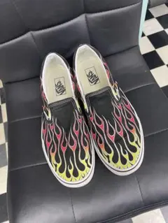 【美品】VANS ヴァンズ スリッポン フレイム 28.5cm 炎柄