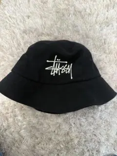 Stussy ブラック バケットハット S/M