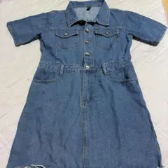 DAZY デニムワンピース 半袖 カットオフ