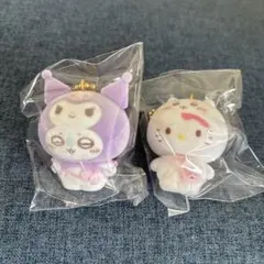 サンリオ ちいかわ シークレットフロッキーマスコットチャーム 2点