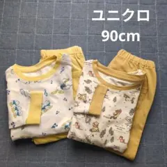 ユニクロ　UNIQLO　ディズニー　長袖パジャマ２点セット　90cm