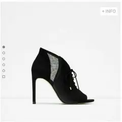 ZARA 新品 レザー レースアップデザインブーツ ブーティー