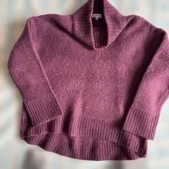 GLOBAL WORK M パープル ボトルネックニット