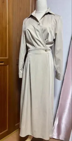 カシュクール風シャツワンピース