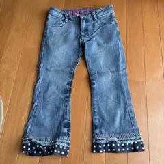 JENNI GIRL デニムパンツ 140cm ドット柄裾