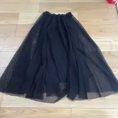 【COTORICA】メッシュスカート ロングスカート ブラック シースルー
