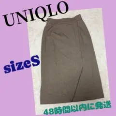 ユニクロ　巻きスカート風ガンクラブチェック柄タイトスカート　sizeS