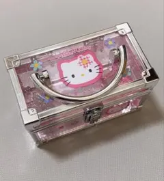 ハローキティ鍵付きミニバニティケース　クリアケース　ピンク 可愛い サンリオ