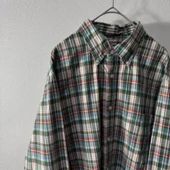 お*が様 希少カラー ランズエンド LANDS END チェック柄シャツ vin
