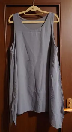 ノースリーブ トップス チュニック 3L グレー 大きいサイズ