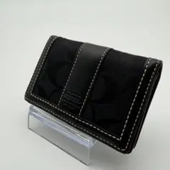 【極美品】COACH シグネチャー 名刺入れ カードケース ブラック