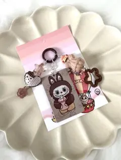 ラブブプレート付きスイーツストラップ