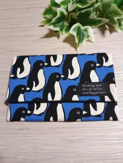 お薬手帳、通帳、診察券、カードも入るマルチケース布タグ付き