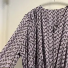 アダム エ ロペ⭐︎ペイズリー柄 ロングVネックシャツワンピ 長袖のサムネイル