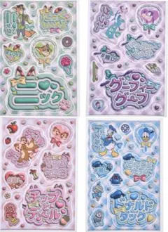 ディズニーストア　ぷっくりシール　ステッカー　ニック　ドナルド　チップとデール等