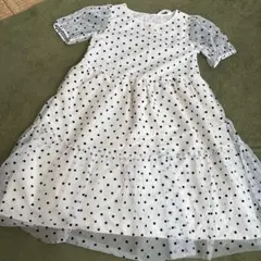 H&M チュールワンピース　ドット　半袖　135 女の子