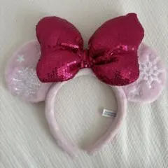 ミッキー耳カチューシャ スパンコールリボン クリスマス2016