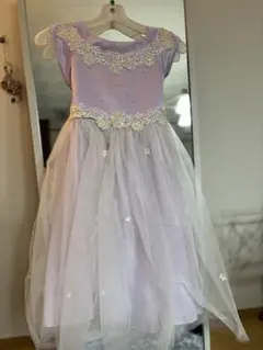 【即日配送】子供用ドレス130cm薄紫チュールドレス