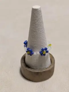 ビーズ 花モチーフ リング