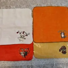 わちふぃーるど　ダヤン　バニラ　ショコラ　プチタオルハンカチ　4枚セットのサムネイル