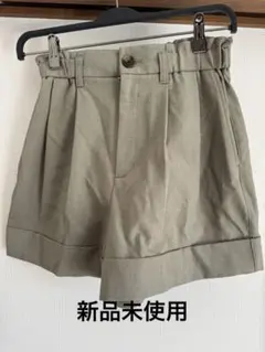 GU ハイウエストショートパンツ S カーキ