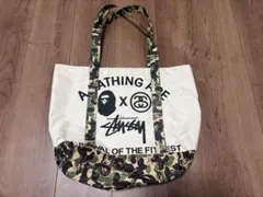 A BATHING APE x Stussy トートバッグ 迷彩のサムネイル