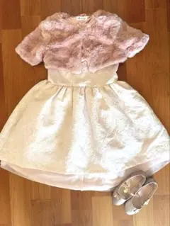 再値下げ⭐︎H&M ピンクフォーマルワンピ☆130/140ピンクファーボレロセット