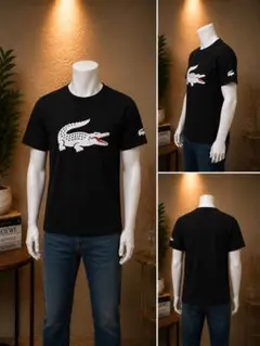 LACOSTE ラコステ ビッグロゴ Tシャツ ブラックのサムネイル