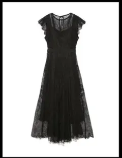 SNIDEL レースディテールドレス ブラック SWFO202051
