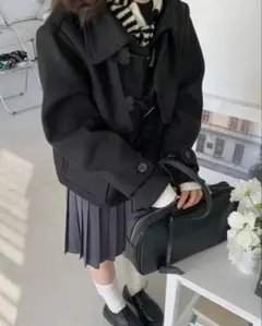 ダッフルコート アウター ブラック y2k