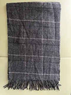 ダークグレー チェック柄 マフラー 約30cm ×180cm