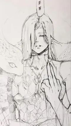 【手描き】オリジナルイラスト シャーペン画