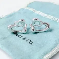Tiffany ティファニー オープンハート イヤリング シルバー 保存袋付きのサムネイル