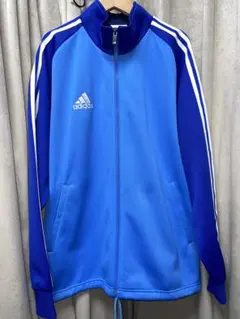アディダス トラックジャケット ブルー 万国旗タグ パフォーマンスロゴ