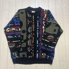 【希少】90s COOGI クージー 3Dニット 黒 XL オーストラリア