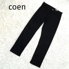 コーエン coen EASY SLIM パンツ ブラック ストレッチ スリム 黒
