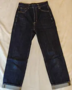 ダークブルー ストレートデニム ハイウエスト