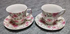 花柄ティーカップ・ソーサー2個セット