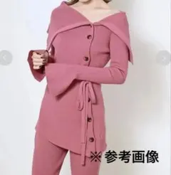 ＊4/30迄 【SNIDEL】リブニット セットアップ ローズ ピンク F