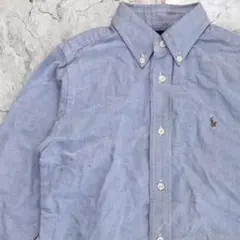 ラルフローレン　BDシャツ　ブルー　キッズ　110　刺繍ロゴ　ポニー