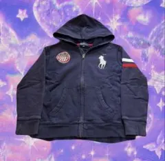 ゆ*き様 00s Ralph Lauren ビッグポニー 短丈 ジップパーカー