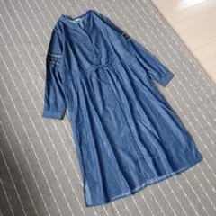 デニム ロングワンピース
