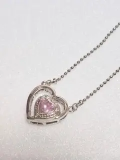 【ゲリラタイムセール中】 ハート　ネックレス　ピンク